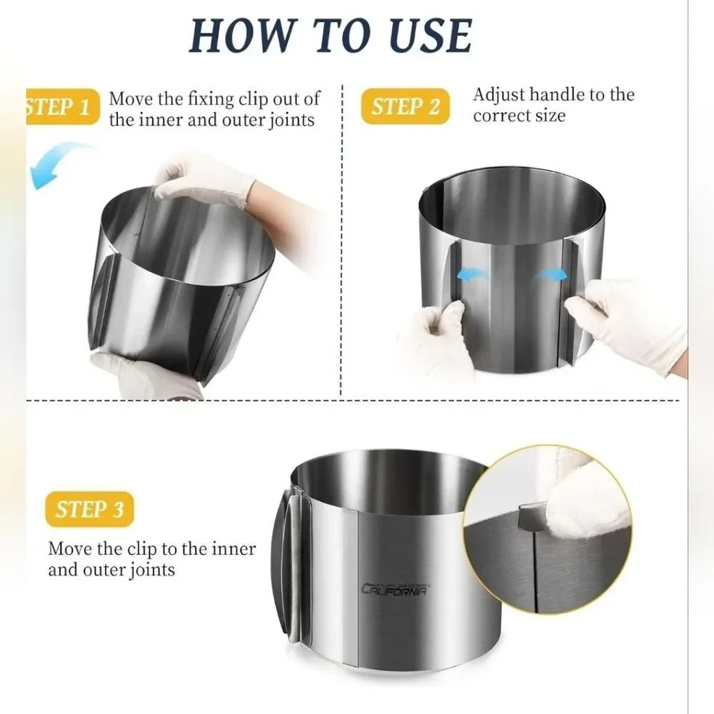California Cade Electronic Cake Ring Adjustable Stainless Steel 6